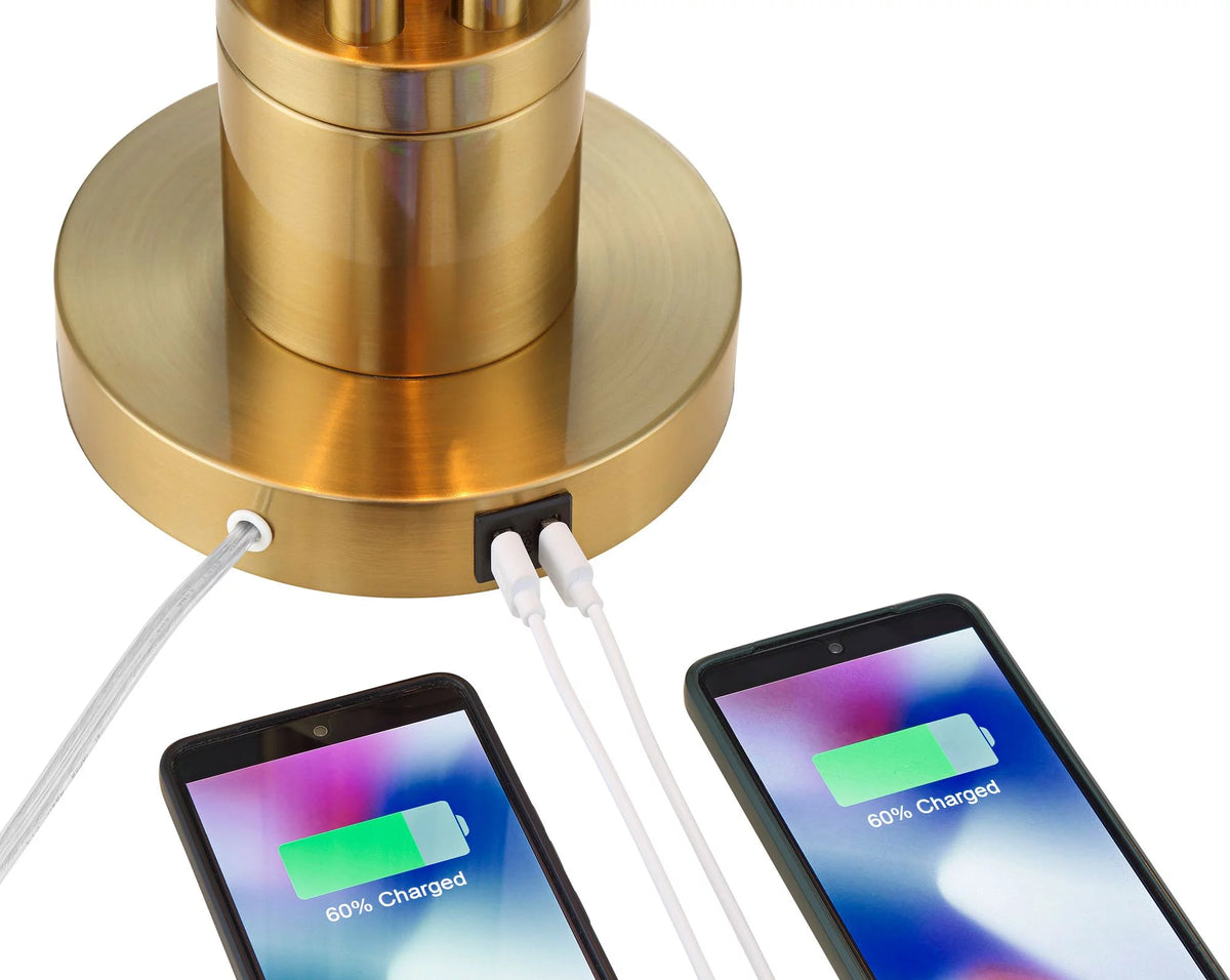 Mid Century Modern Accent Table Lamp with USB Ports C137