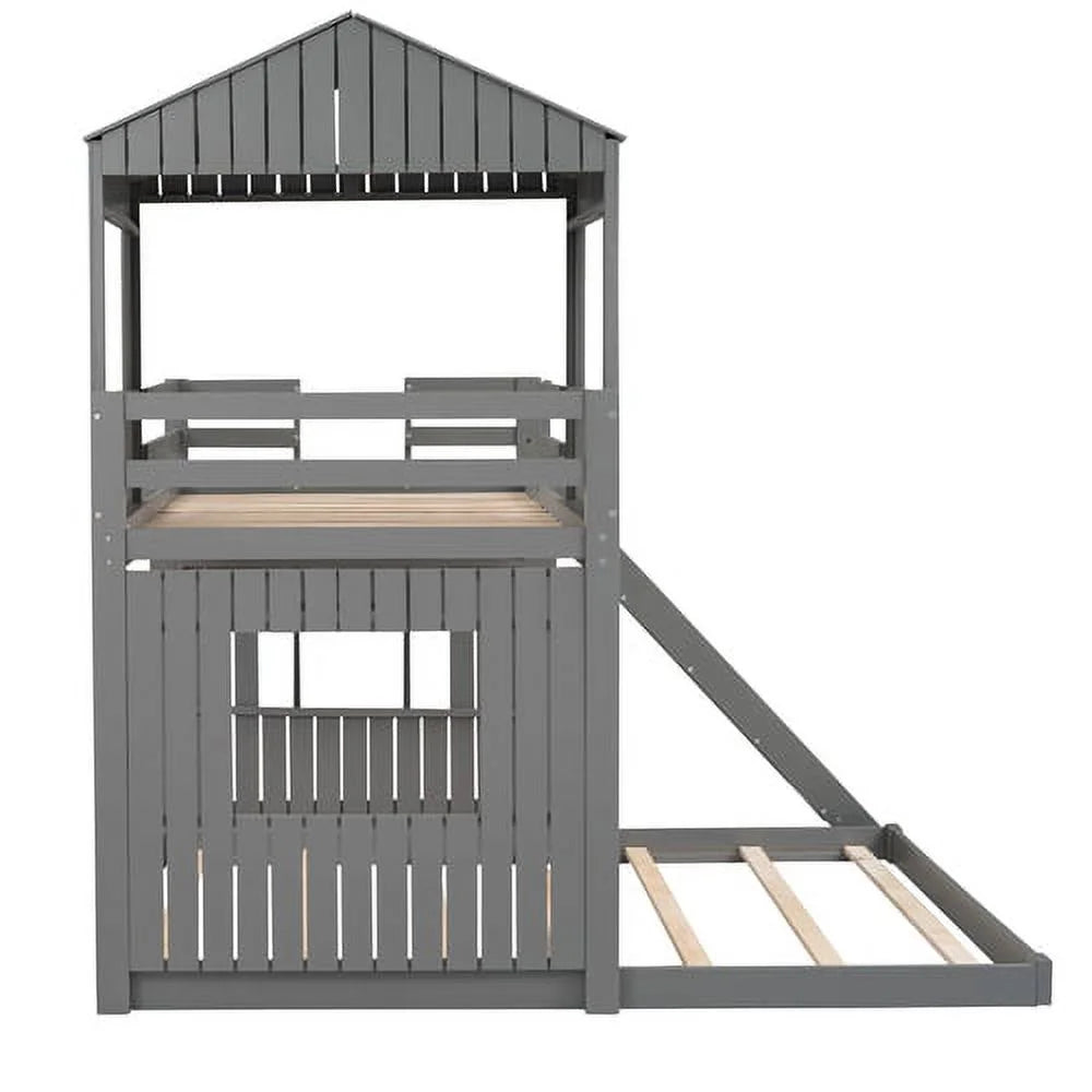 Pine Wood Twin-over-full Bunk Bed F1588