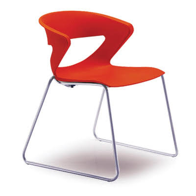 Orange Sled Base Guest Chair V4399