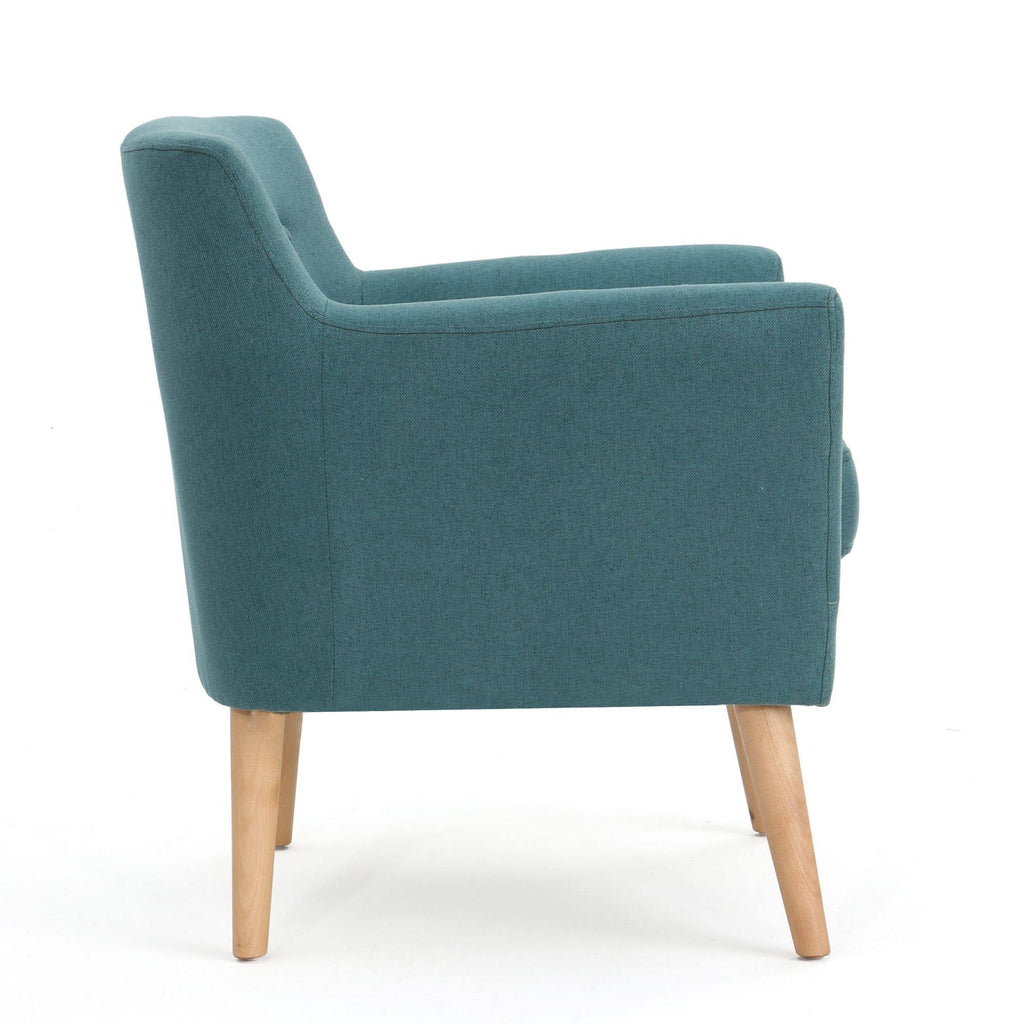 Teal Green and Brown Tufted Club Chair Q511