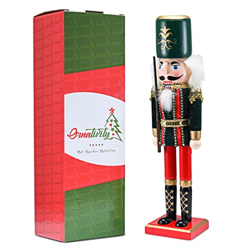 Red and Black Wooden Nutcracker Soldier S32305