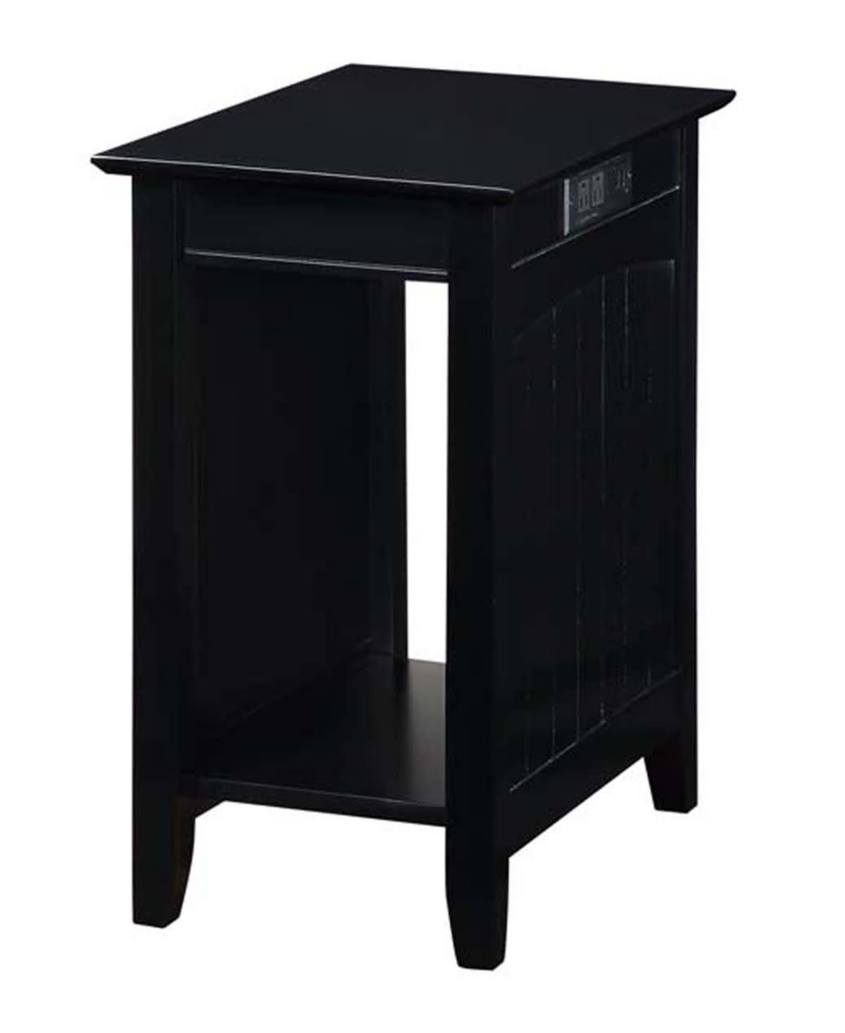 Black End Table with Charging Station G67402