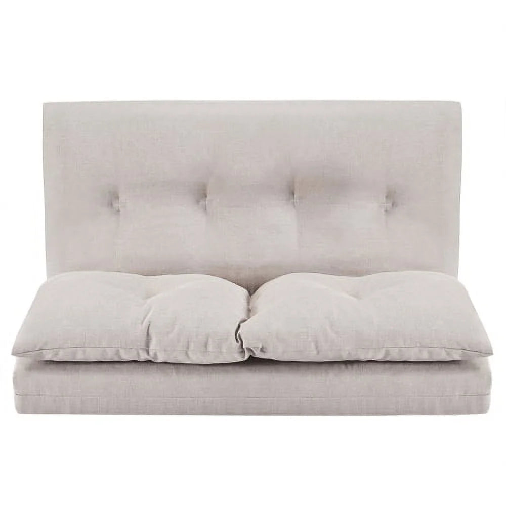 Beige Fabric Folding Chaise Lounge Sofa Floor Couch W45529