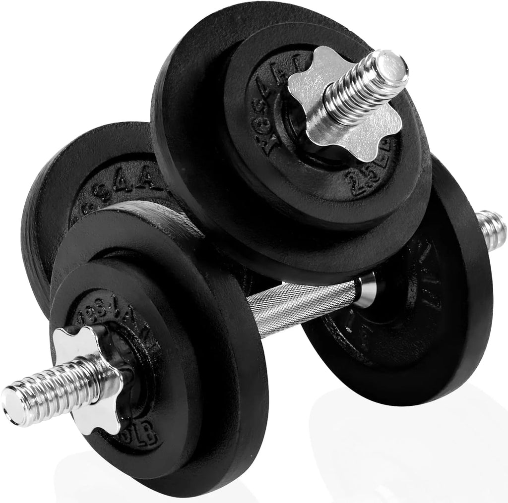 60 lbs Adjustable Cast Iron Dumbbell Set D5965