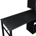 L-Shaped Corner Computer Desk with 5-Tier Bookshelf Black L2371