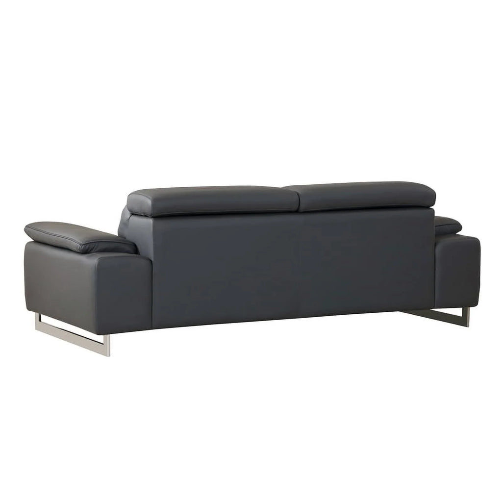 87" Genuine Italian Leather Sofa Dark Gray S415935