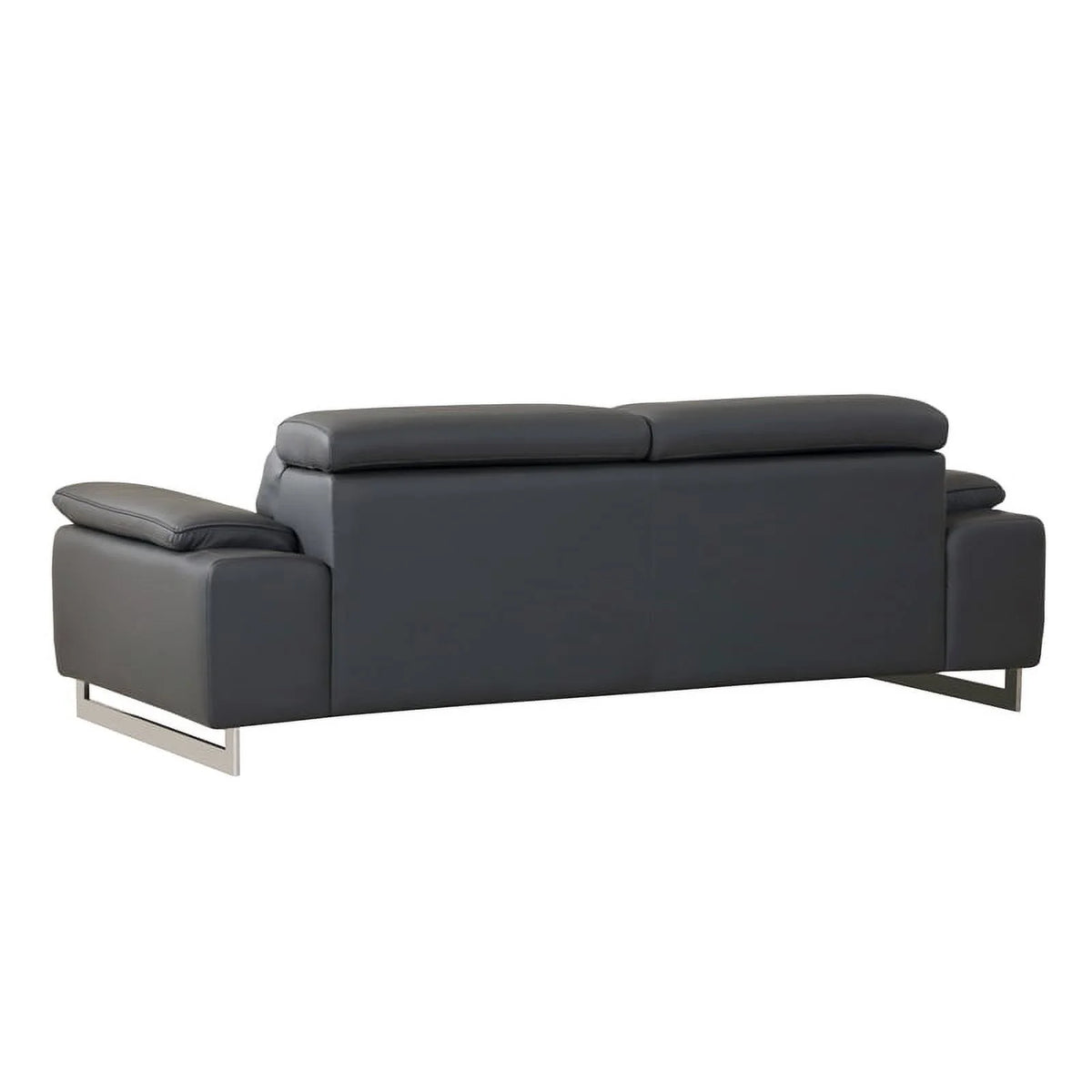 87" Genuine Italian Leather Sofa Dark Gray S415935