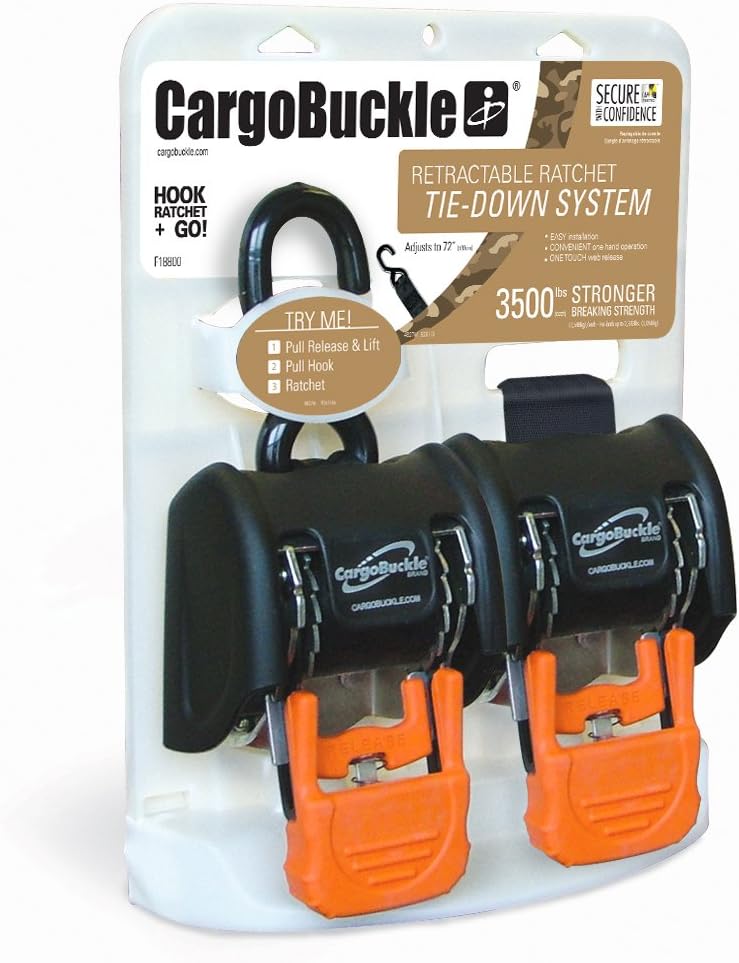 2-Pack Retractable Ratchet Tie-Down System N351156