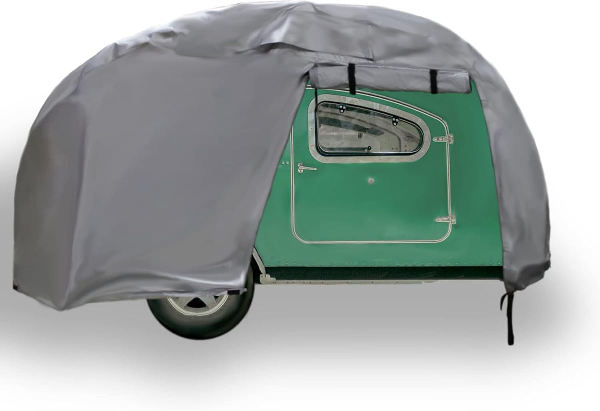 Teardrop Trailer Cover, Waterproof UV Protection, Fits 8 Feet to 10 Feet Long, 5.5 Feet Wide K69726