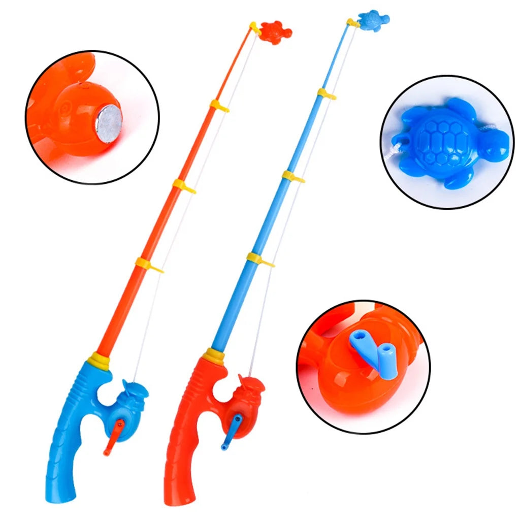6 Pcs Stretchable Fishing Pole Toy Bath Toy Flexible Magnetic Kids Fishing Rod E50050