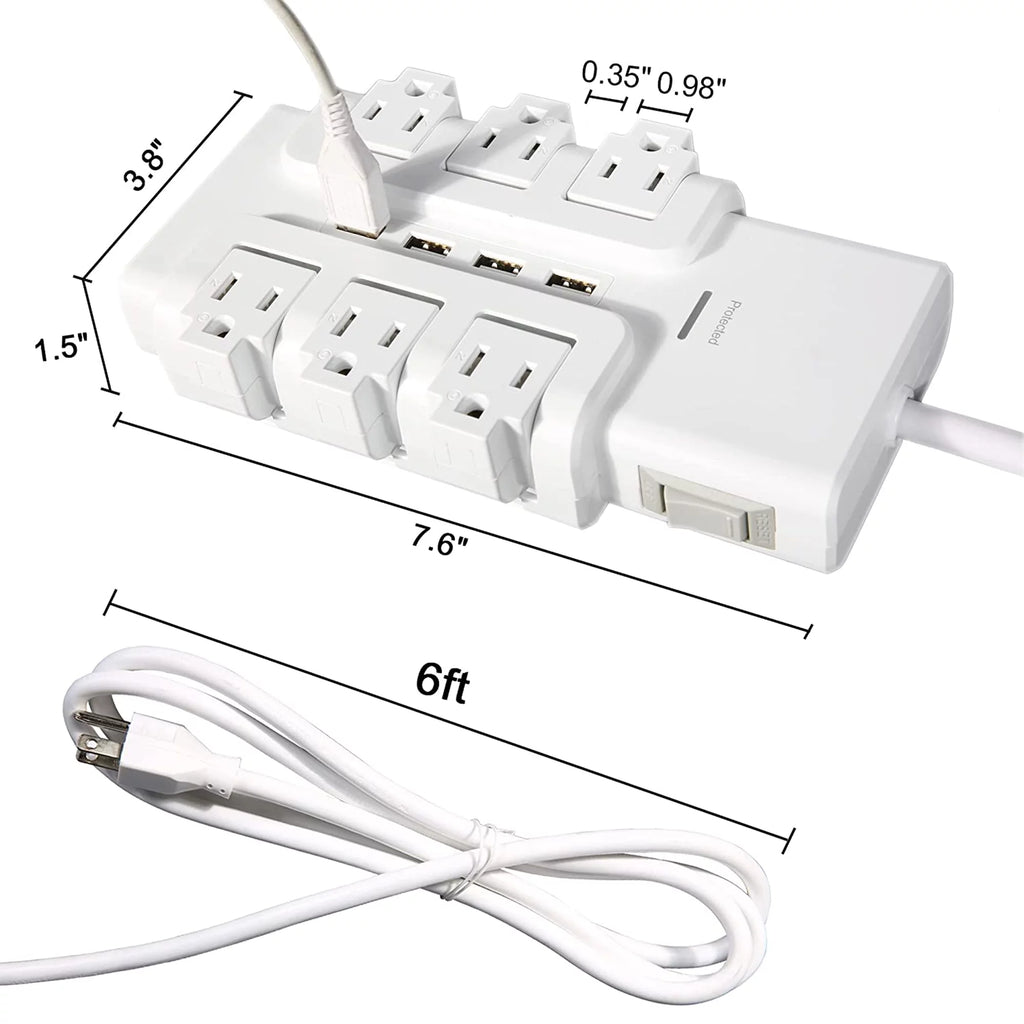 6 Outlet Surge Protector with 4 USB Ports U597