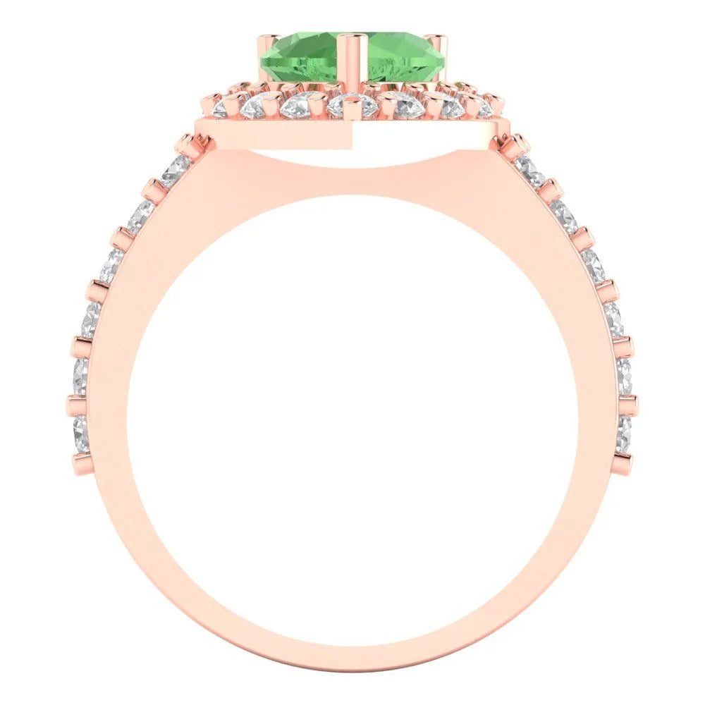 14k Rose Gold Halo Solitaire Ring W3103