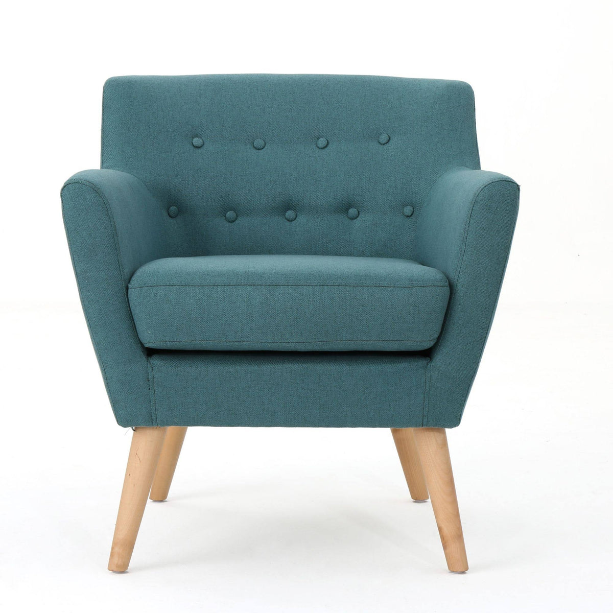 Teal Green and Brown Tufted Club Chair Q511