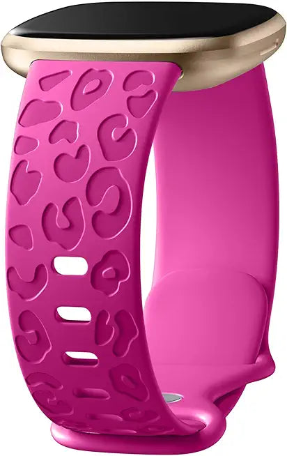 Leopard Engraved Silicone Bands Compatible with Fitbit Versa 4 F9166