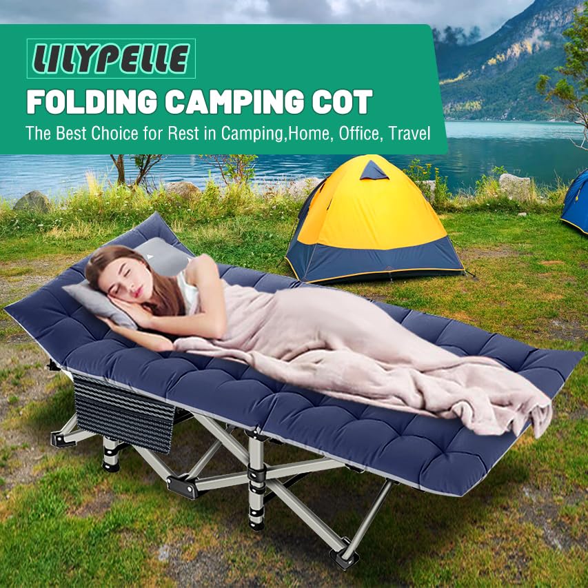 Extra Wide Heavy Duty Folding Camping Cot with Carry Bag Z3798