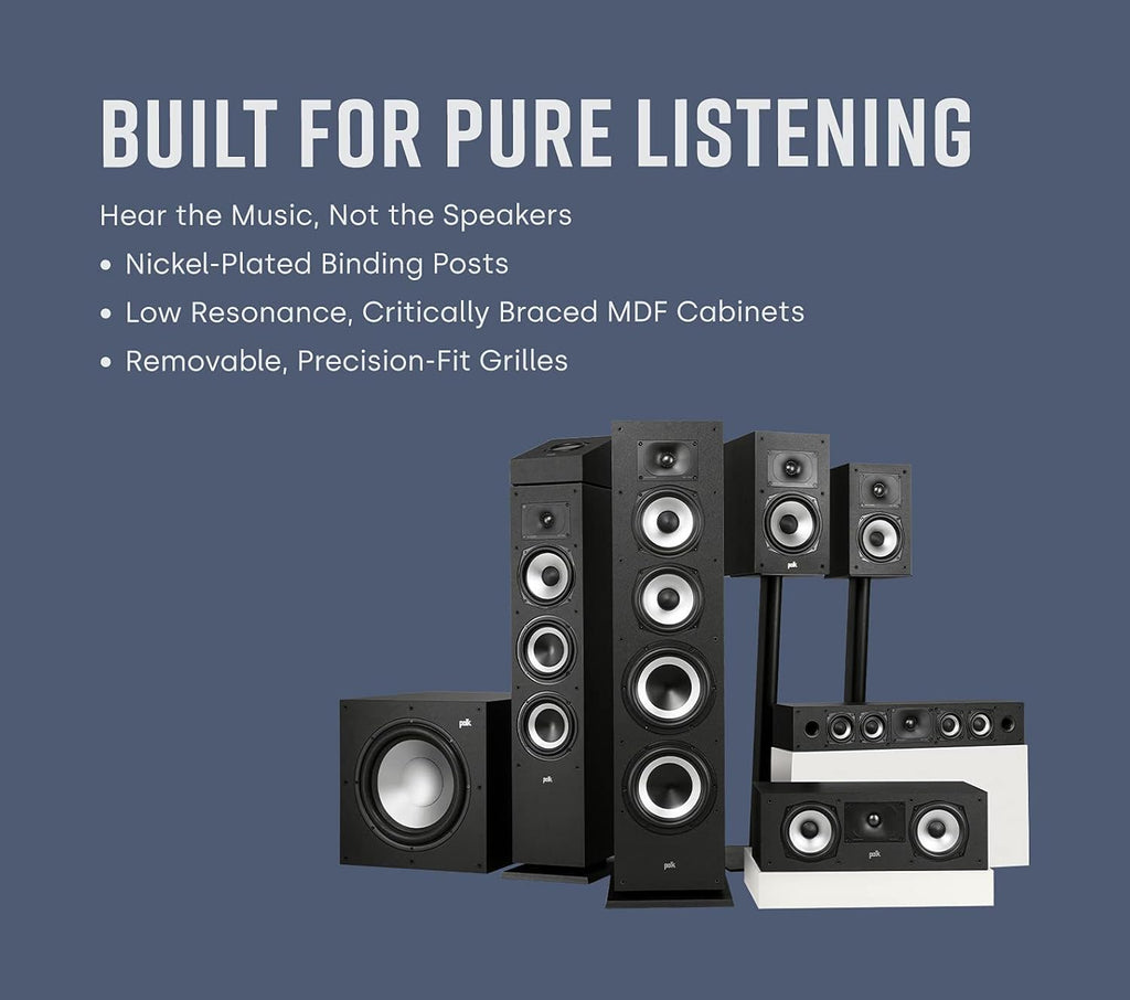 Powered Sub with 12 Dynamic Balanced Woofer & 100W Amplifier, Midnight Black S142