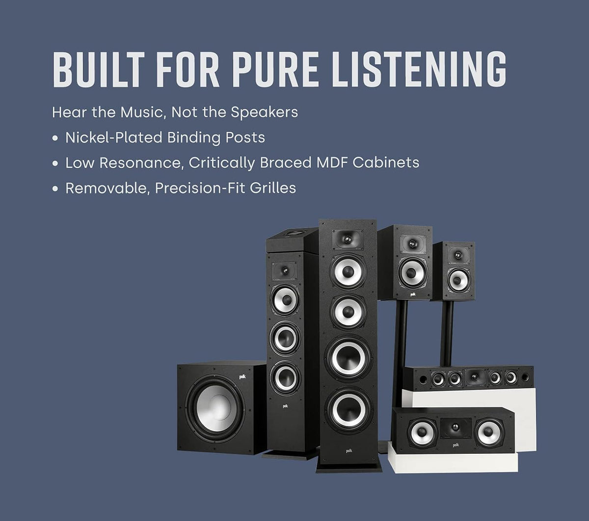 Powered Sub with 12 Dynamic Balanced Woofer & 100W Amplifier, Midnight Black S142