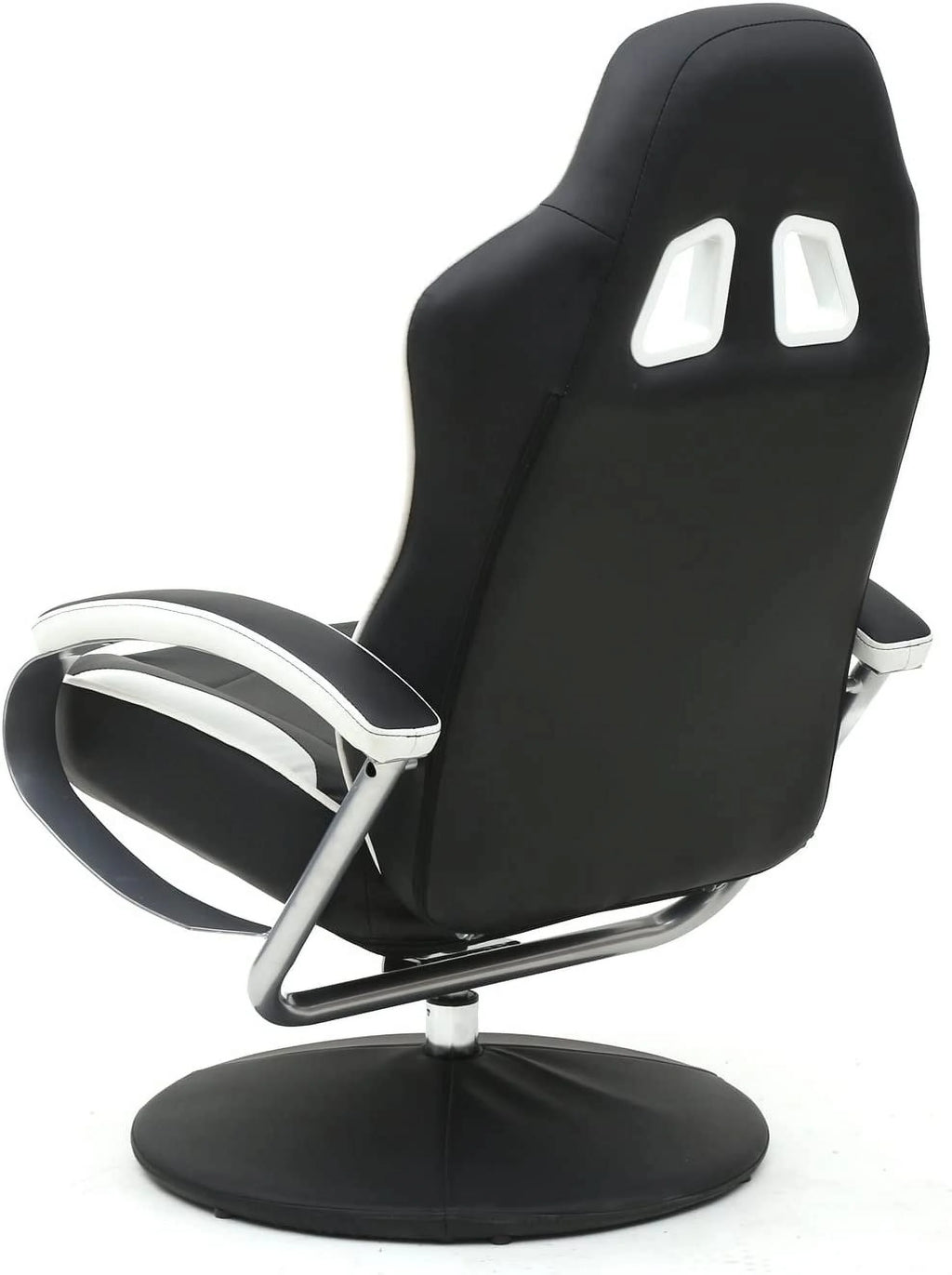 Black PU Racing Recliner Chair Set with Ottoman R506