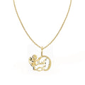 14K Yellow Gold Cherub Pendant Necklace with 18" Chain E7845