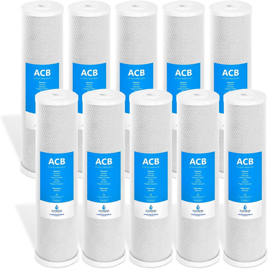 10 Pack Activated Carbon Block Water Filter 4.5" x 20" T449