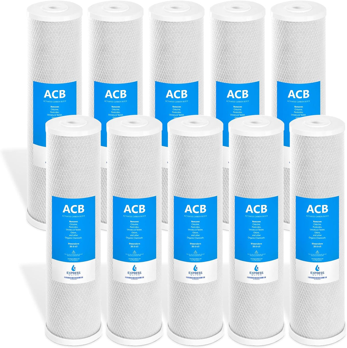 10 Pack Activated Carbon Block Water Filter 4.5" x 20" T449