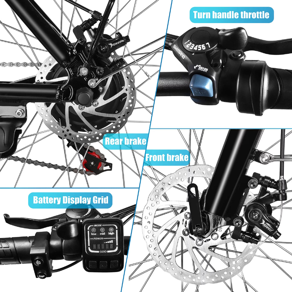 Electric Bicycle 26 in. 350 W Black H41164