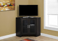 Cappuccino Corner TV Stand with Glass Doors, Brown C86897