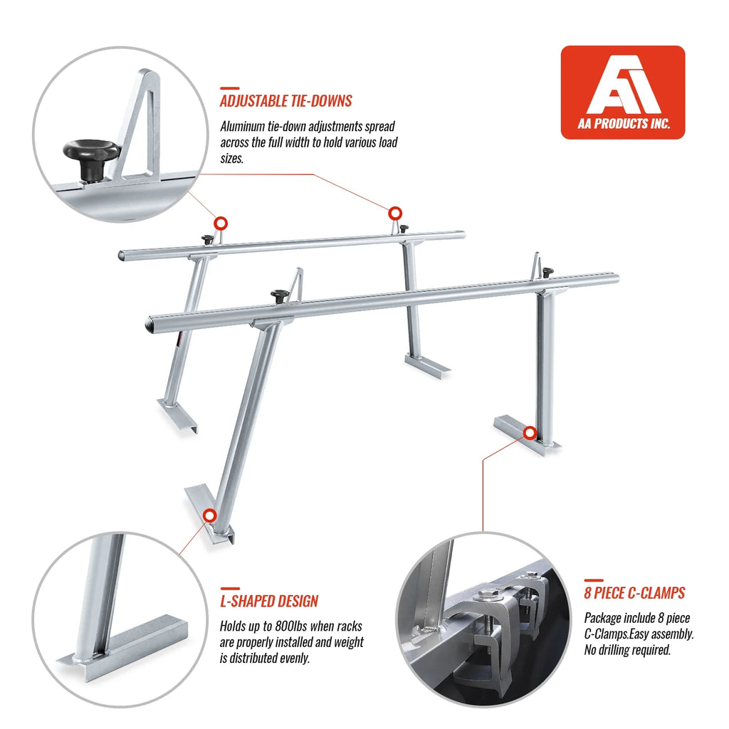 Extendable Aluminum Pick-Up Truck Ladder Rack E417