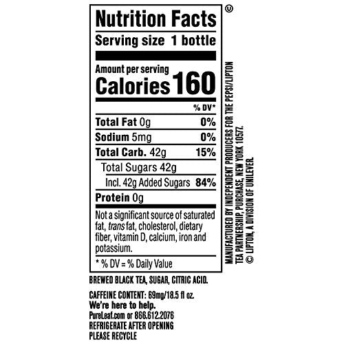 Zero Sugar Sweet Tea, 18.5 Fl Oz Bottles (Pack of 12) G7263