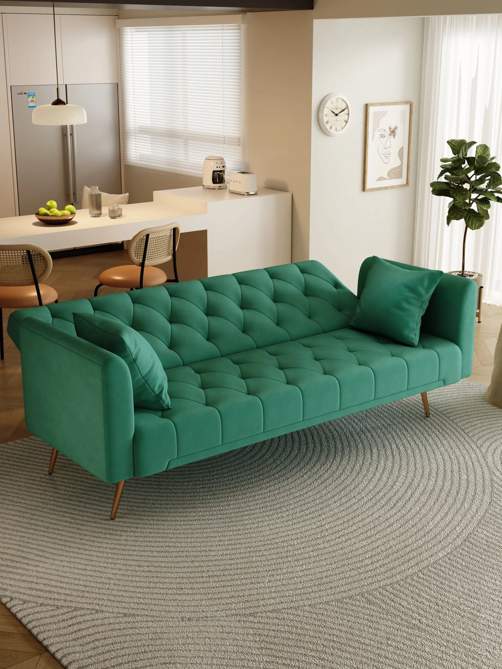 Convertible Sofa Bed Green T27686