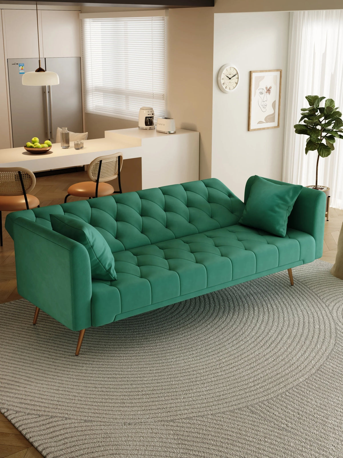 Convertible Sofa Bed Green T27686