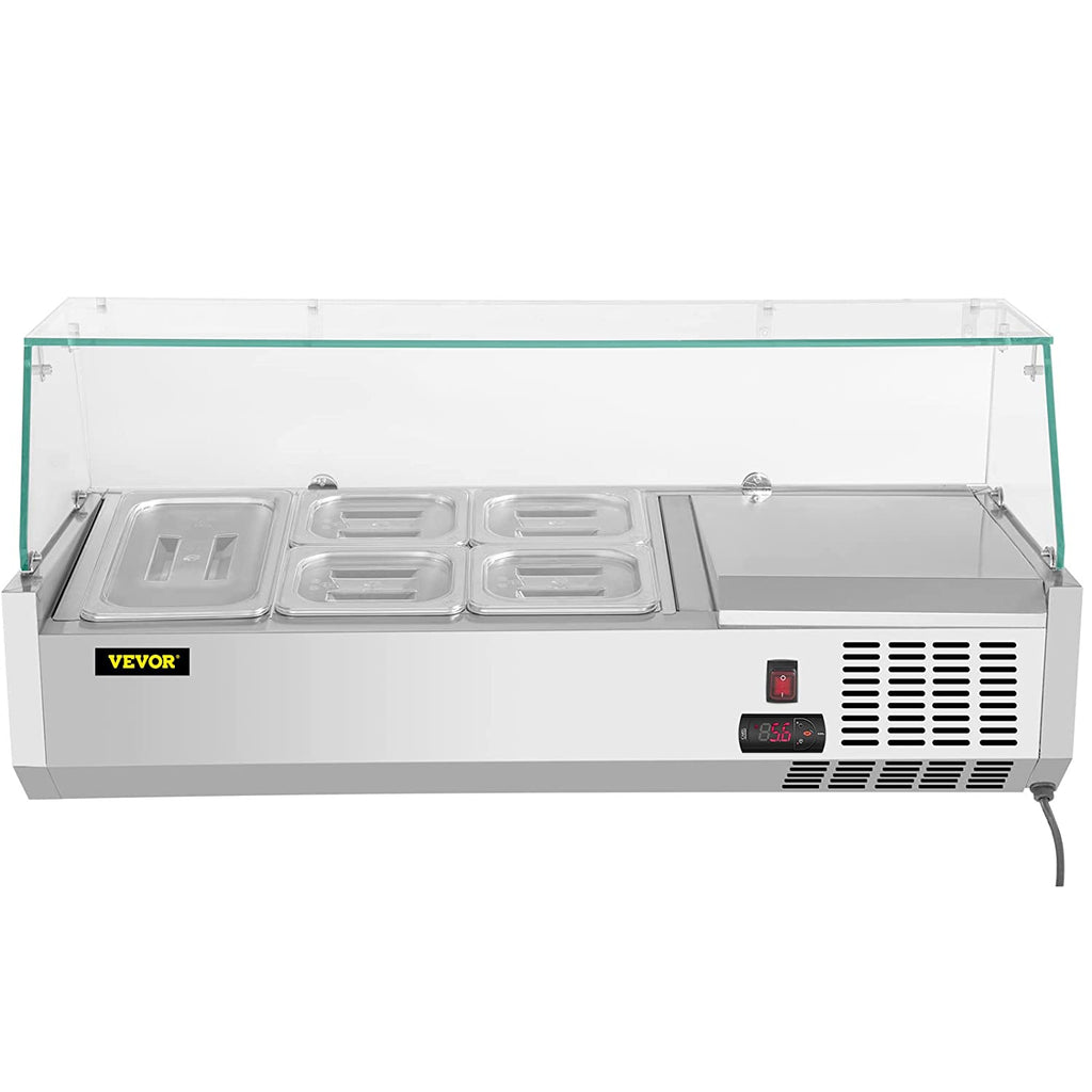 Refrigerated Condiment Prep Station Sandwich Table with Pans B556246