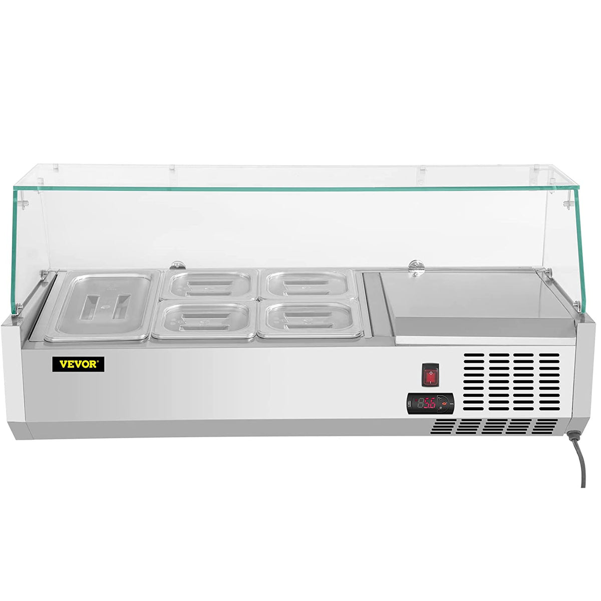Refrigerated Condiment Prep Station Sandwich Table with Pans B556246