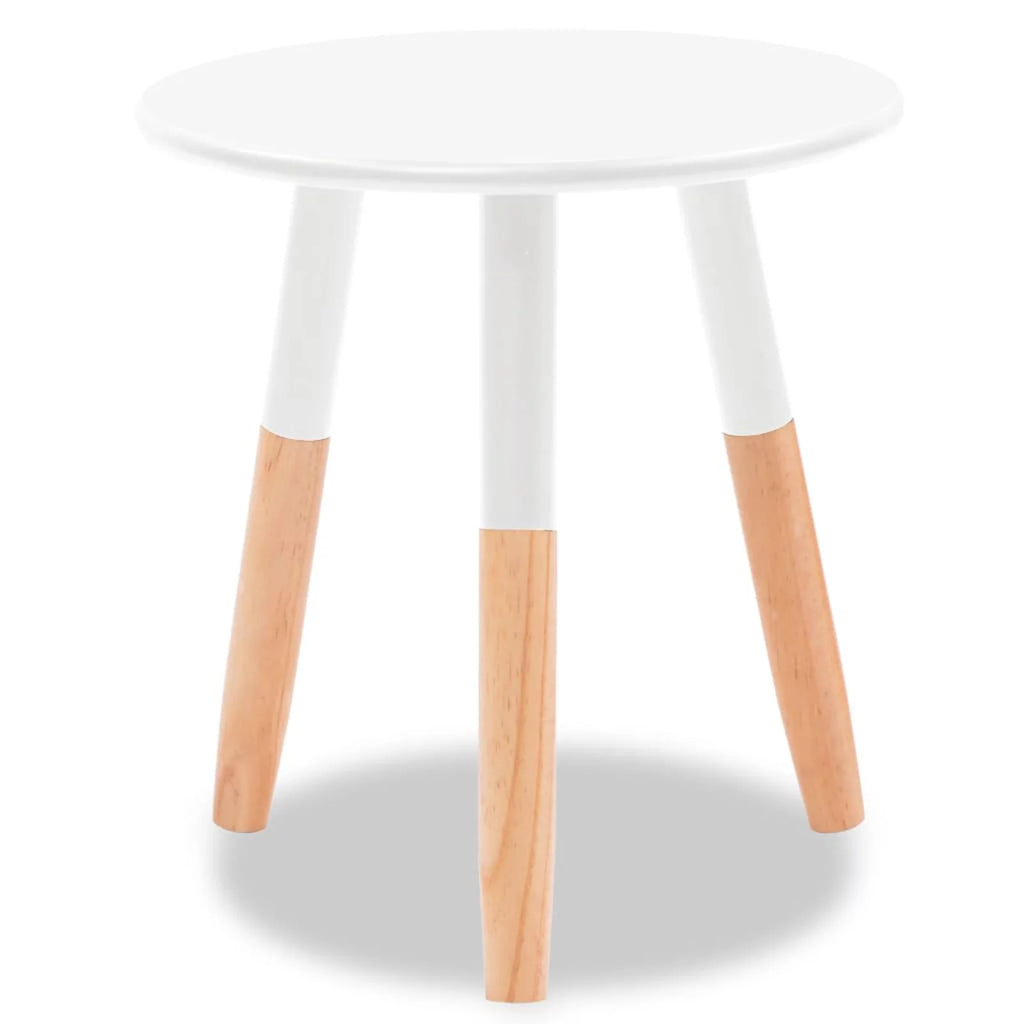 White 2 Piece Solid Pinewood Side Table Set W63398