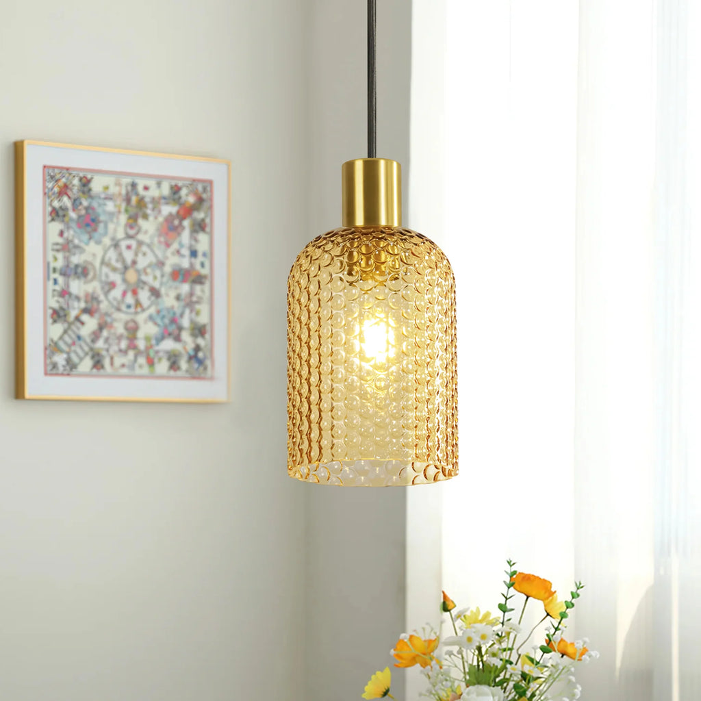 1-Light Dimmable Clear Glass Vintage Pendant G2924