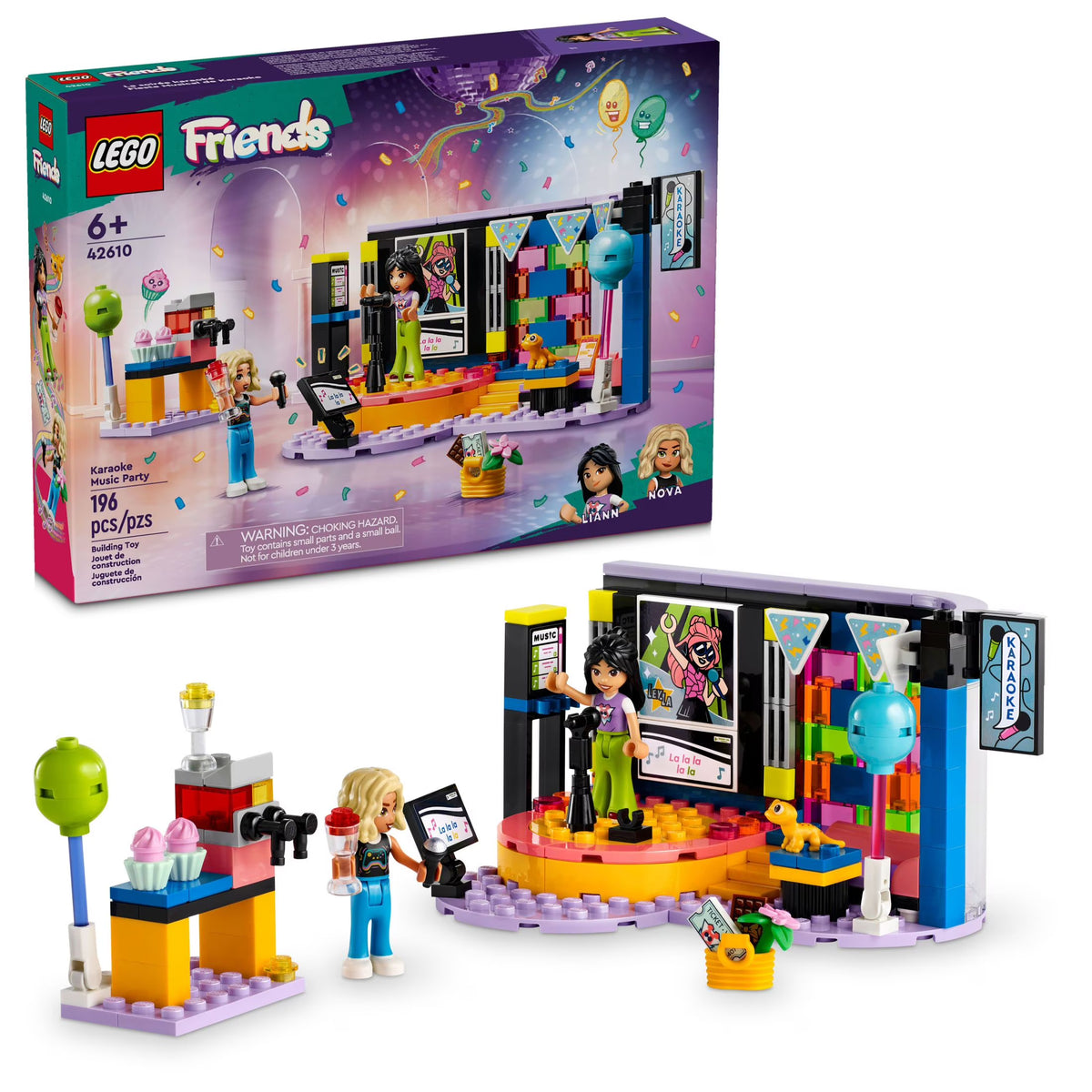 LEGO Friends Karaoke Music Party Set Pretend Play Toy with Mini-Doll Characters and Gecko Figure V938866