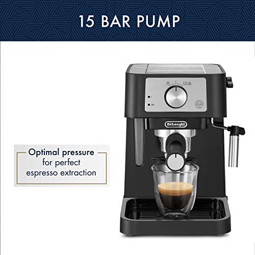 Compact Manual Espresso Machine, 15 Bar Pump Pressure, Tamper Included T196784
