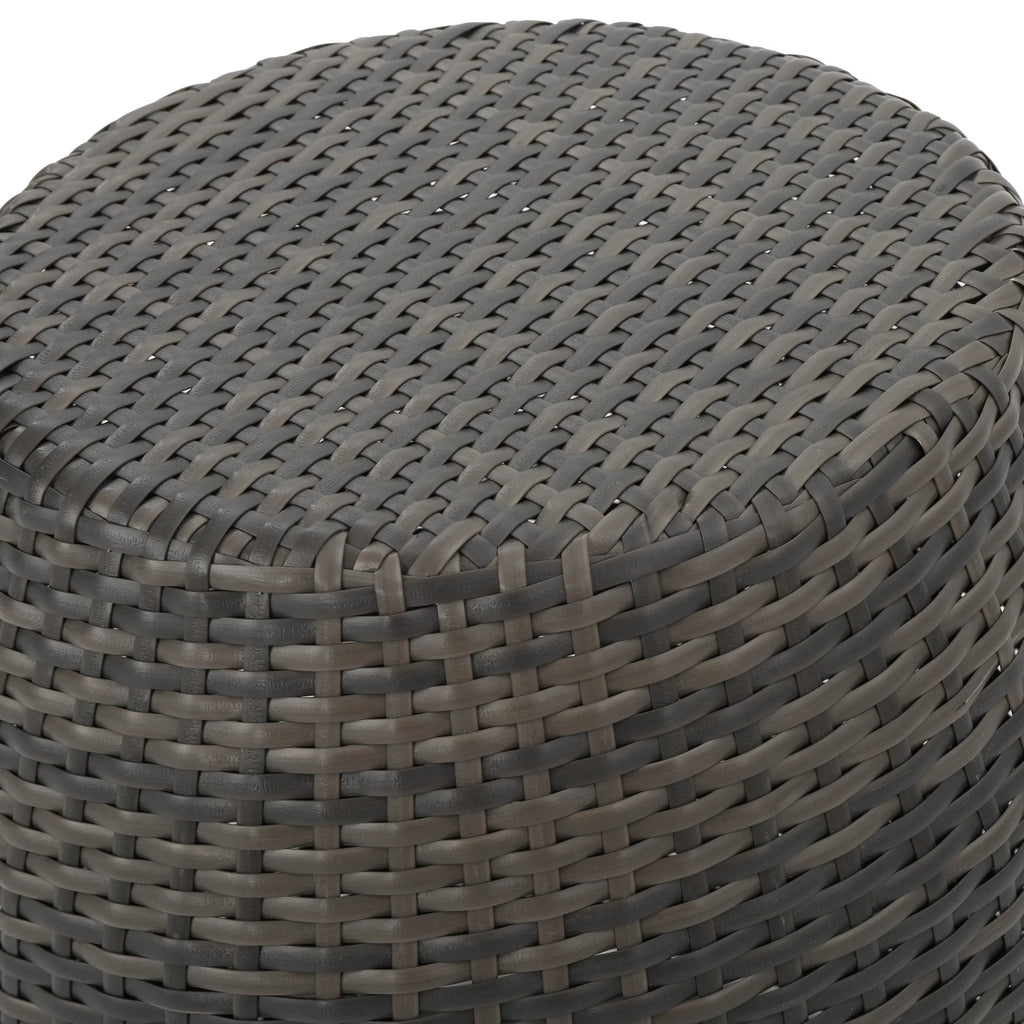 Gray Wicker Outdoor Side Table P368980