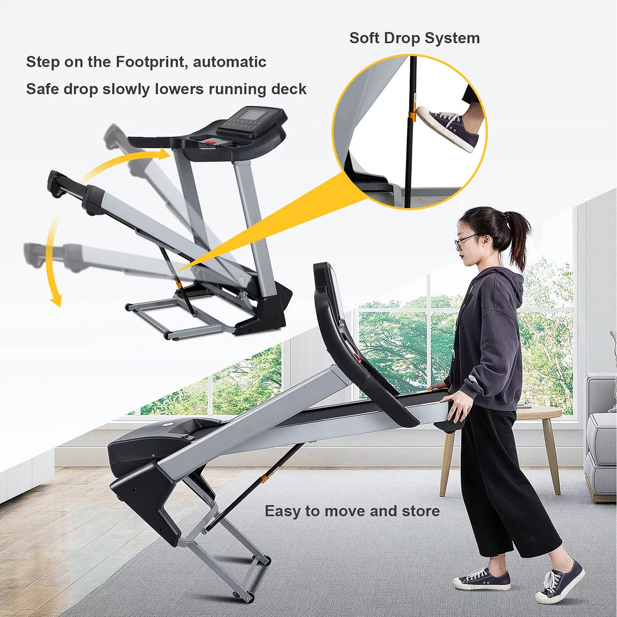 Folding Treadmill with 15% Electric Incline F41678