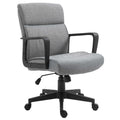 Height Adjustable Linen Fabric Desk Task Chair with 360° Swivel Wheels O400