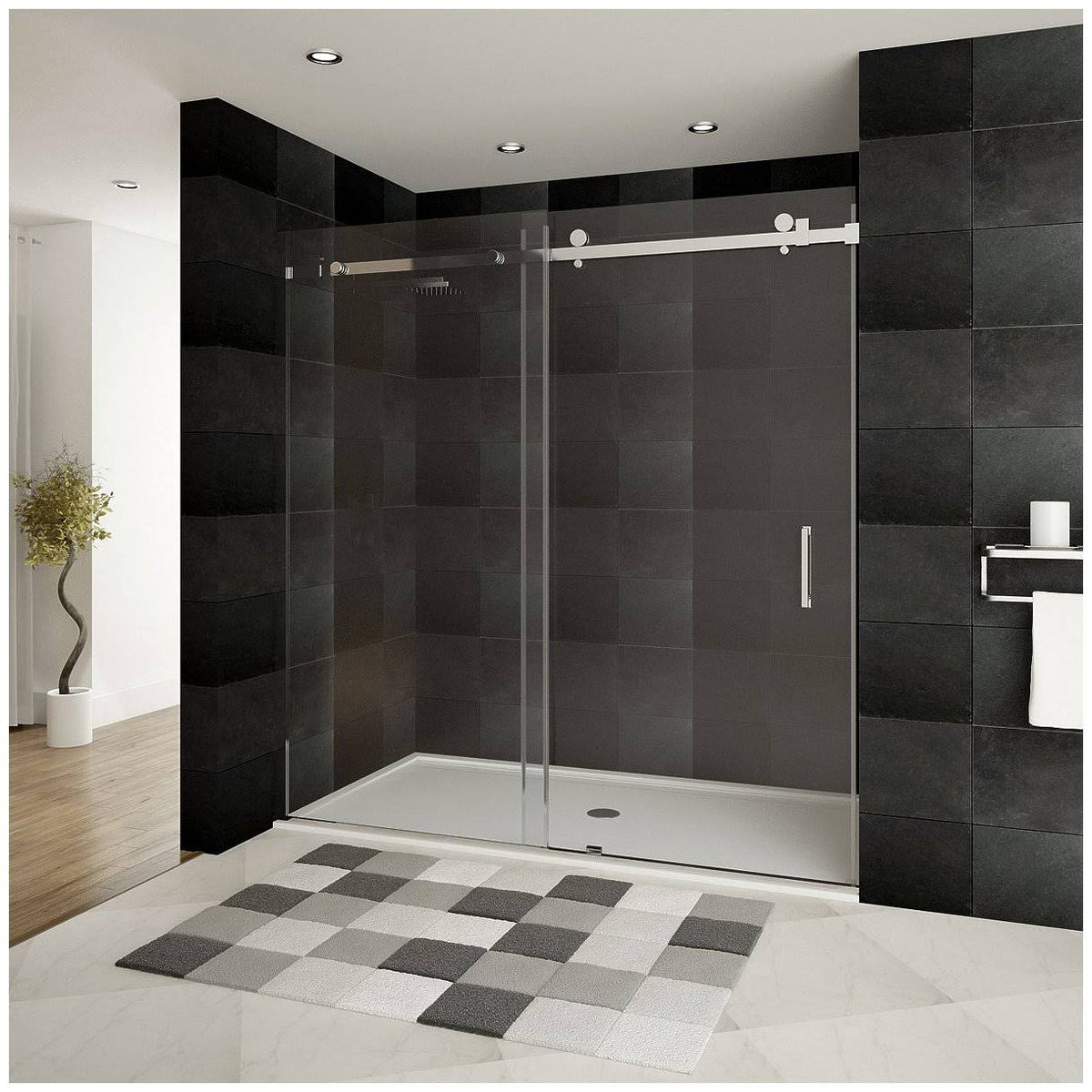 Semi-Frameless Sliding Shower Doors Chrome E859847
