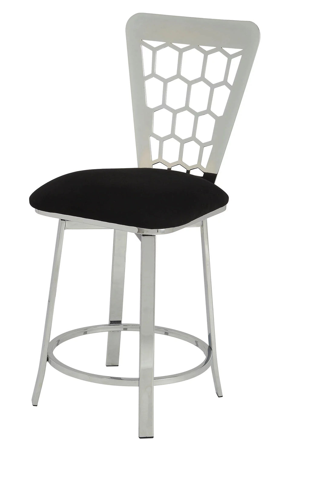 Black Microfiber Counter Height Chair Set of 2 N61394