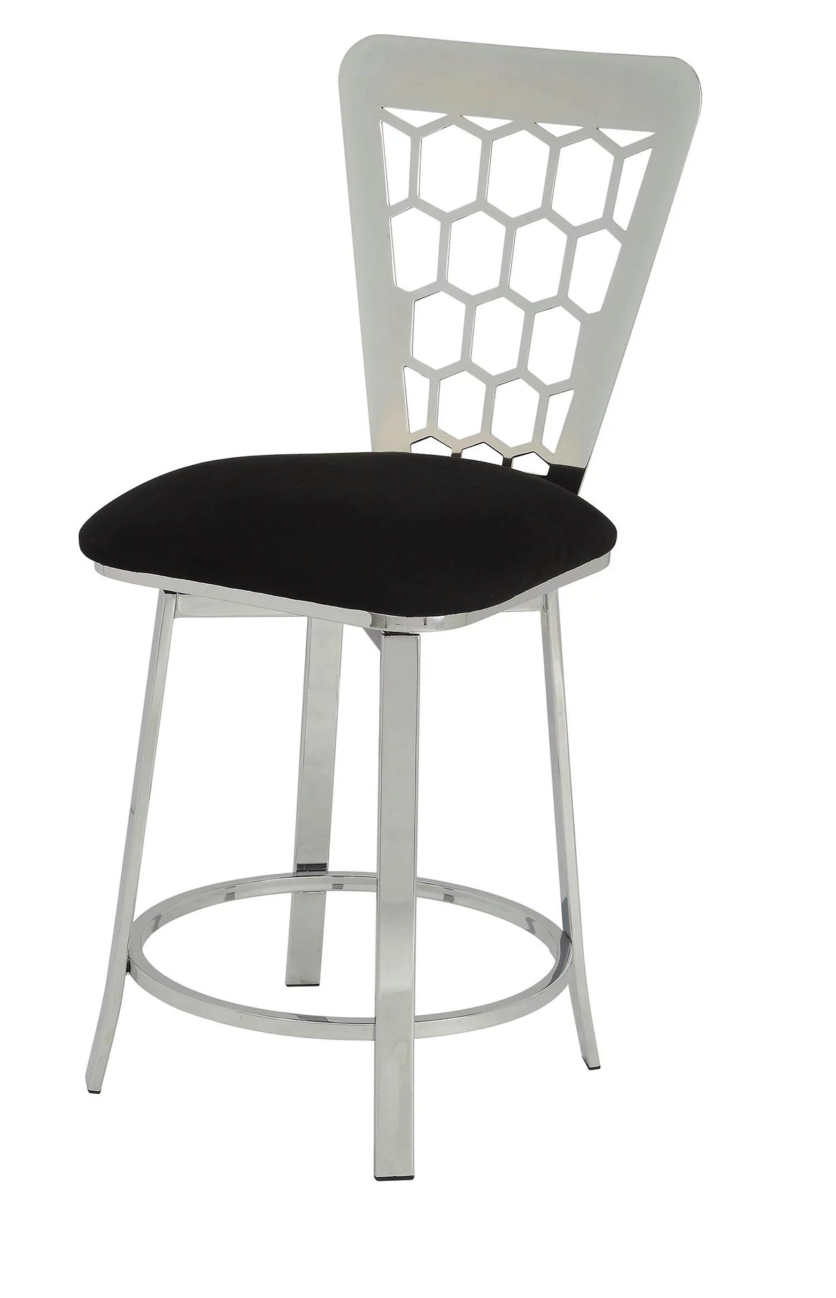 Black Microfiber Counter Height Chair Set of 2 N61394