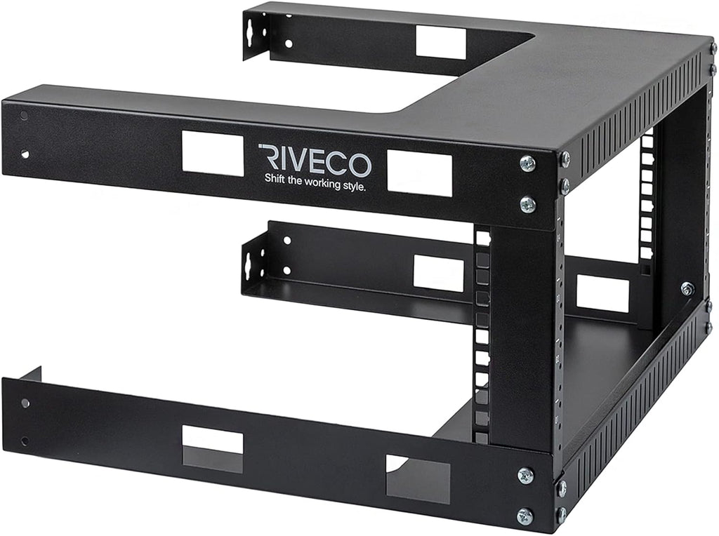 19 Wall Mount Network Rack 2 Post Open Frame Cabinet Black Pack of 2 Q69595