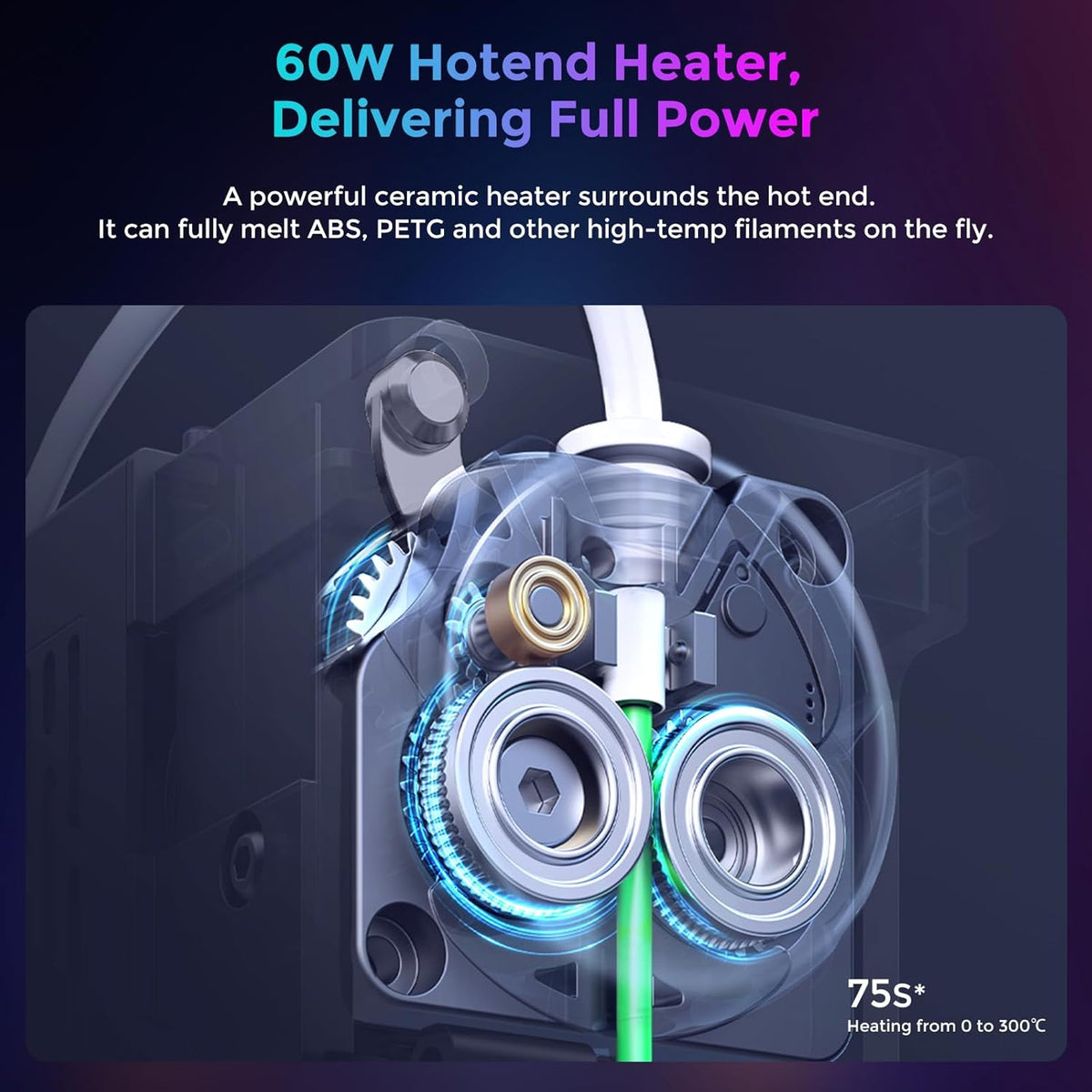 3D Printer with 600mm/s Printing Speed, Direct Drive Extruder, 60W Hotend Heater, Red PLA Filament X38204
