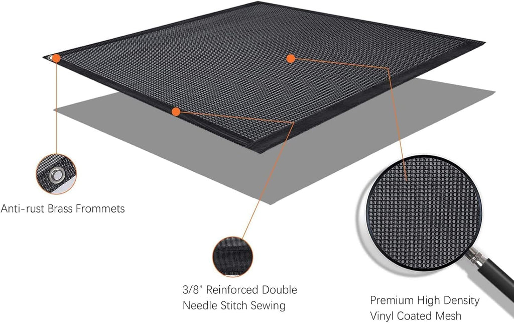 Black Mesh RV Awning Side Sun Shade Screen Kit Pack of 2 S3598