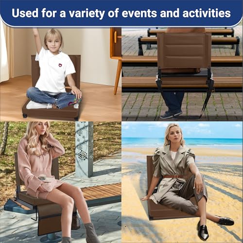 Portable Bleacher Seats with Back Support and Padded Cushion M448