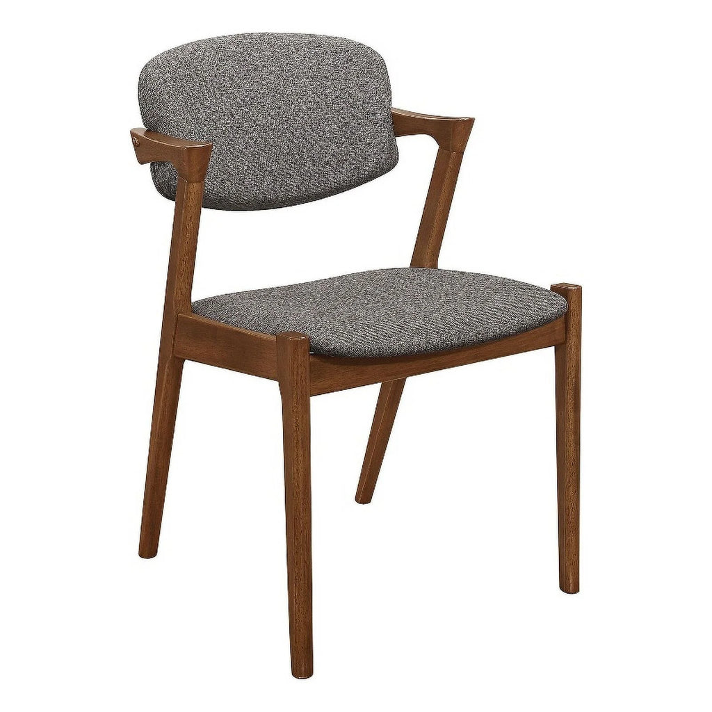 Grey Dark Walnut Dining Side Chairs Set of 2 Q8788