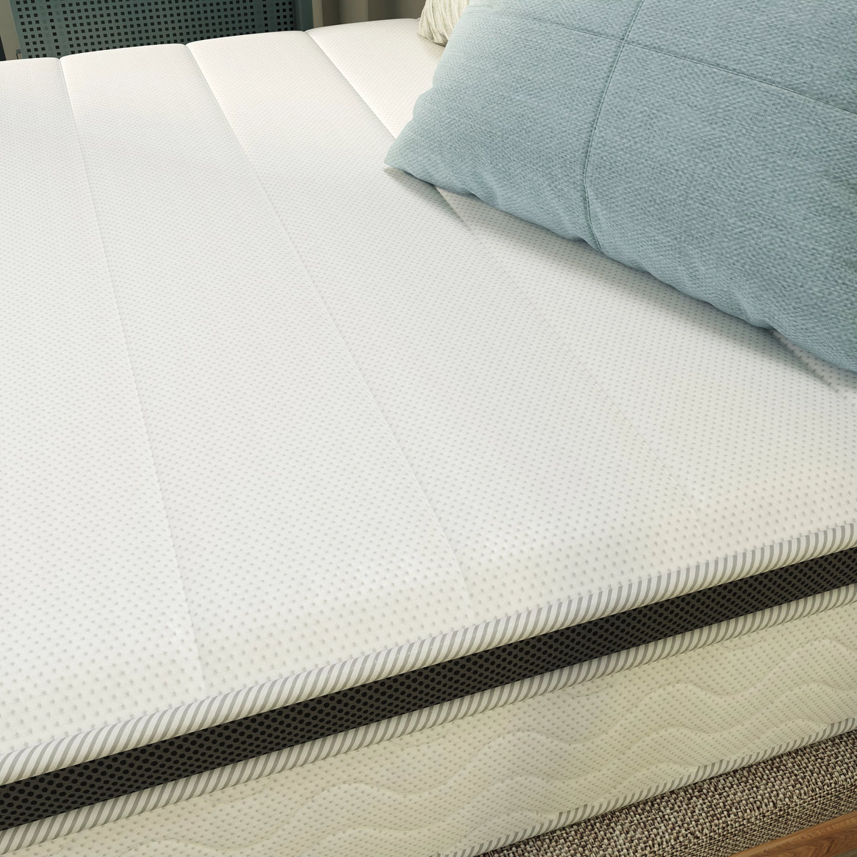 8 Inch Hybrid Memory Foam and Coils Mattress, Queen Size N372628