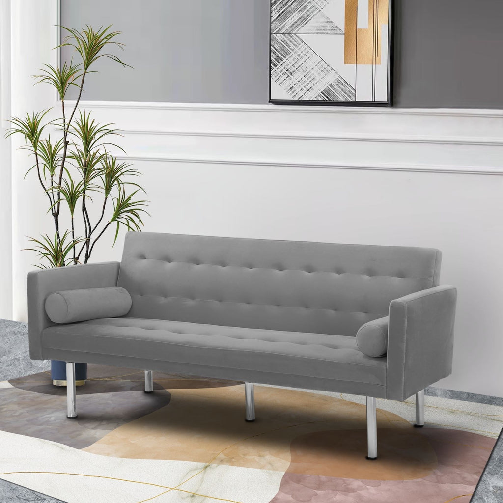 Pink Velvet Convertible Sofa Sleeper Sofa U71401